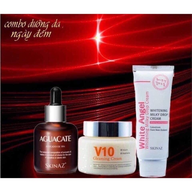 Tinh Chất Bô.Kem v10 Và Kem White Angle SKINAZ - Bô 3 Sản Phẩm Dưỡng Da Cao Cấp