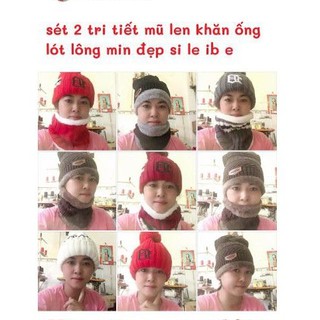 Combo mũ Len khăn ống