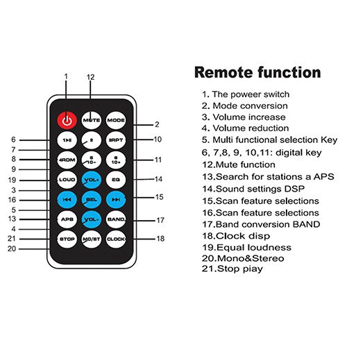 Đầu phát nhạc MP3 FM Radio 12V bluetooth V2.0 JSD 520 12 chân 1 din dành cho xe hơi loa bluetooth