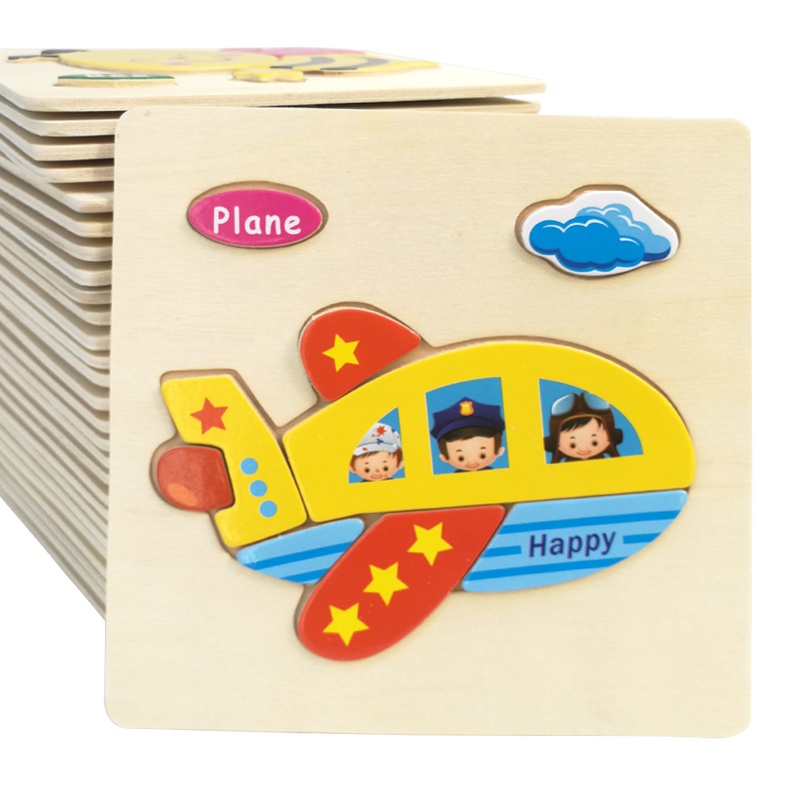 (Set 3 Tranh) Bảng Xếp Hình Gỗ Nổi 3D Cho Bé Vừa Xếp Hình Vừa Học Tiếng Anh