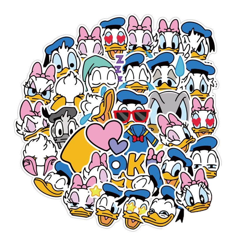Sticker Vịt Donald Dunk Disney 30-60 cái ép lụa/Hình dán Vịt Donald