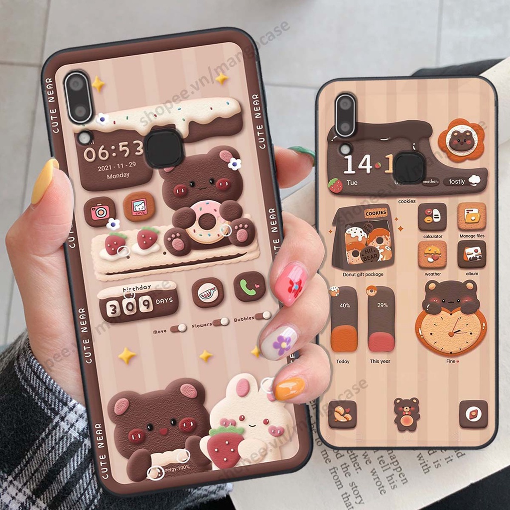 Ốp lưng Vivo Y91 / Y91c / Y93 / Y95 hình gấu, thỏ, đồng hồ cute dễ thương