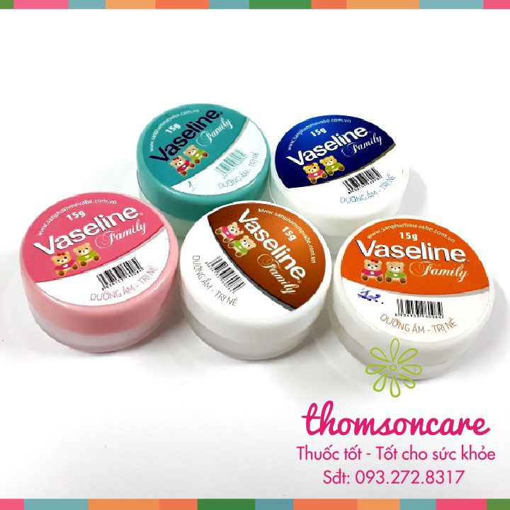 Kem nẻ Vaseline Family, dưỡng ẩm - Giảm nẻ 15g - Nhỏ gọn tiện dụng - Chống nẻ hiệu quả
