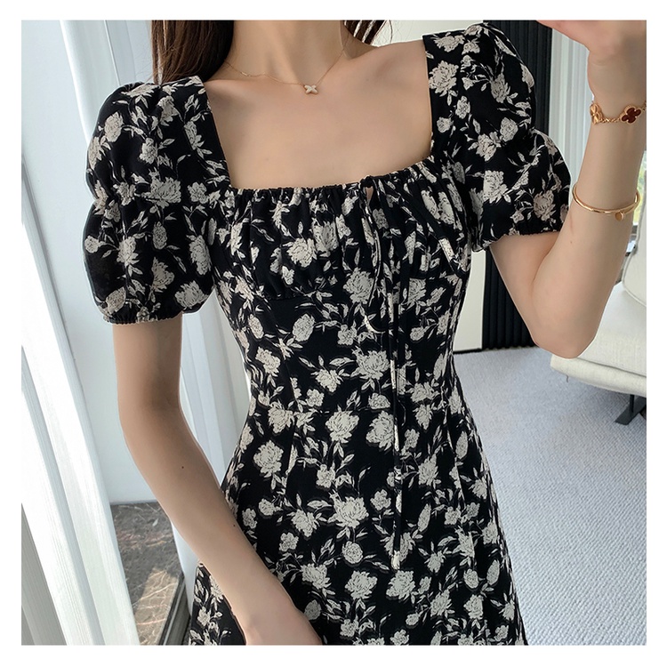 đầm đen đầm dài váy hoa nhí vintage váy xẻ tà đầm cổ vuông đầm bigsize nữ đầm đi tiệc tay dài váy tiểu thư sang chảnh váy nữ xinh