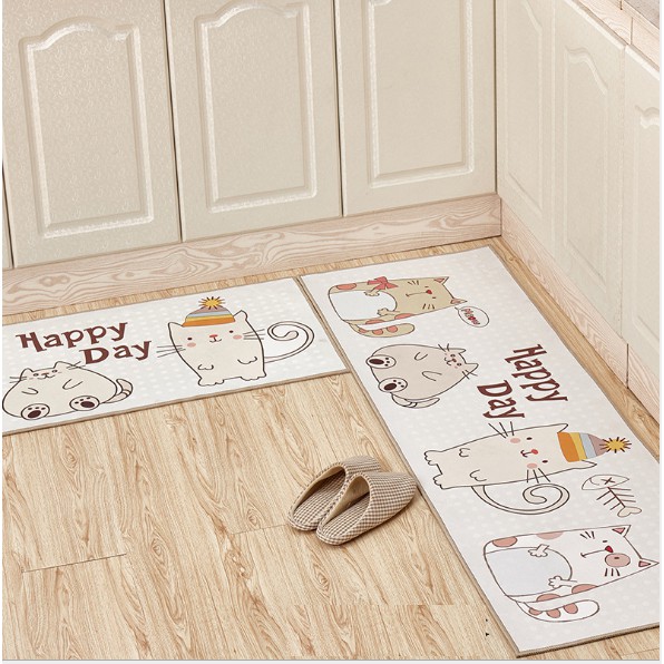 Thảm bếp 3D Happy Day (size 40*60 + 40*120)
