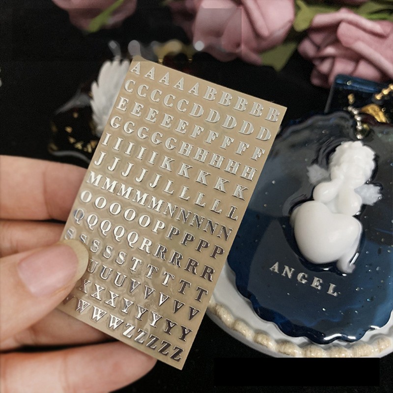Set 5 miếng dán trang trí hình chữ cái 3mm