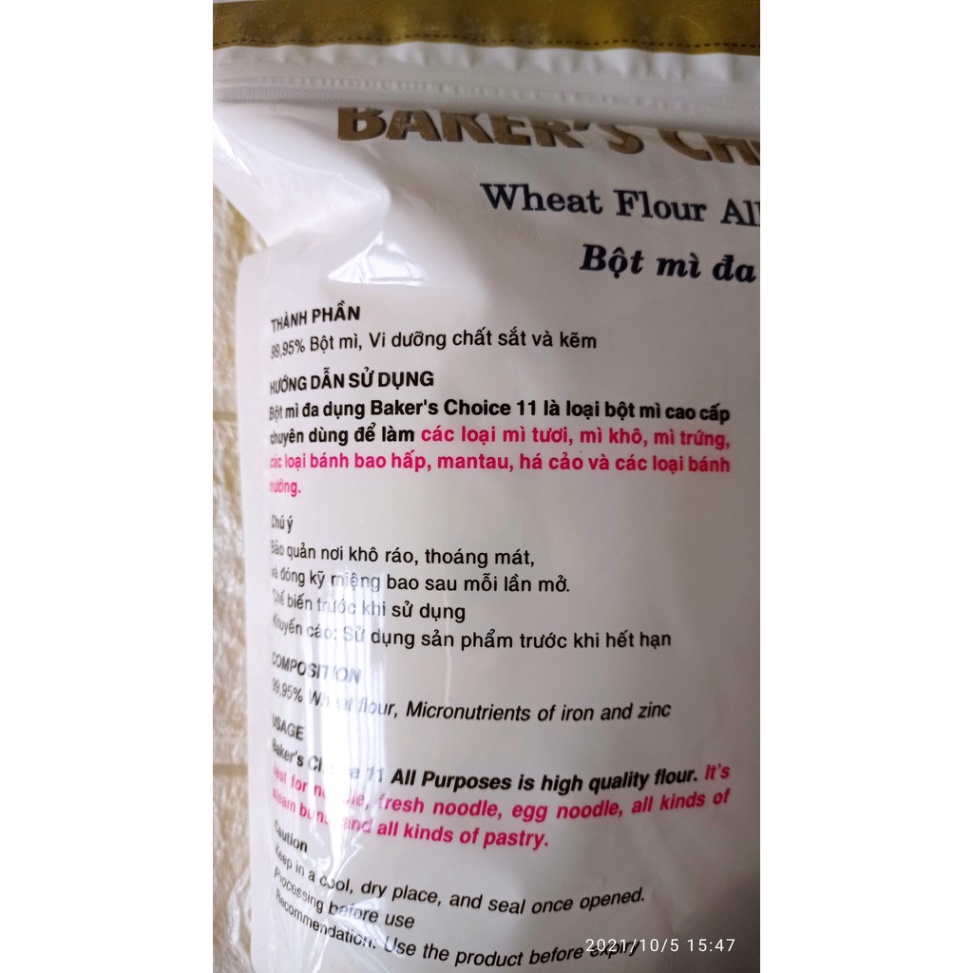 Bột mì Baker Choice số 11 dùng để làm BÁNH BAO, MÌ TƯƠI...