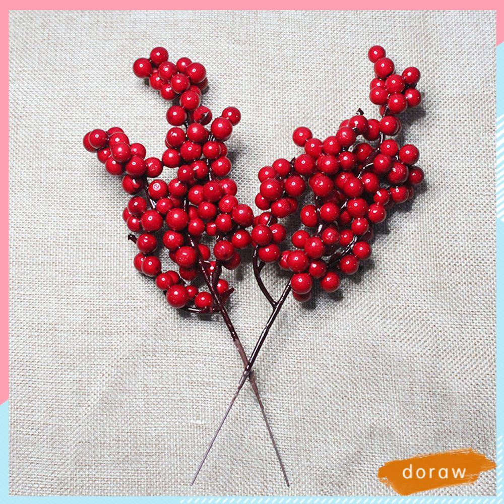 Cành berry giả màu đỏ trang trí nhà cửa/tiệc cưới tiện dụng