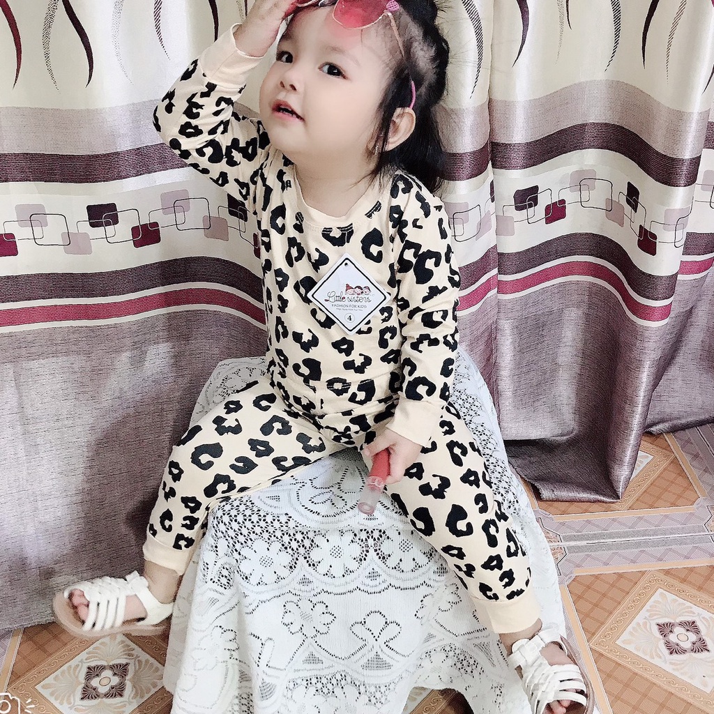 Đồ bộ dài tay love beo chất cotton thu đông cực đẹp bé trai bé gái Namkidshop (V479)