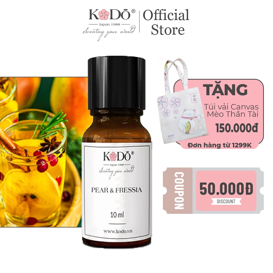 Tinh Dầu Nước Hoa KODO Pear &amp; Fressia - Nguyên Chất - 3 Tầng Hương Thơm Độc Đáo - 10ml/50ml/110ml