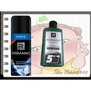 Xịt Khử Mùi Romano Xanh Dương 150ml Kèm 60g.