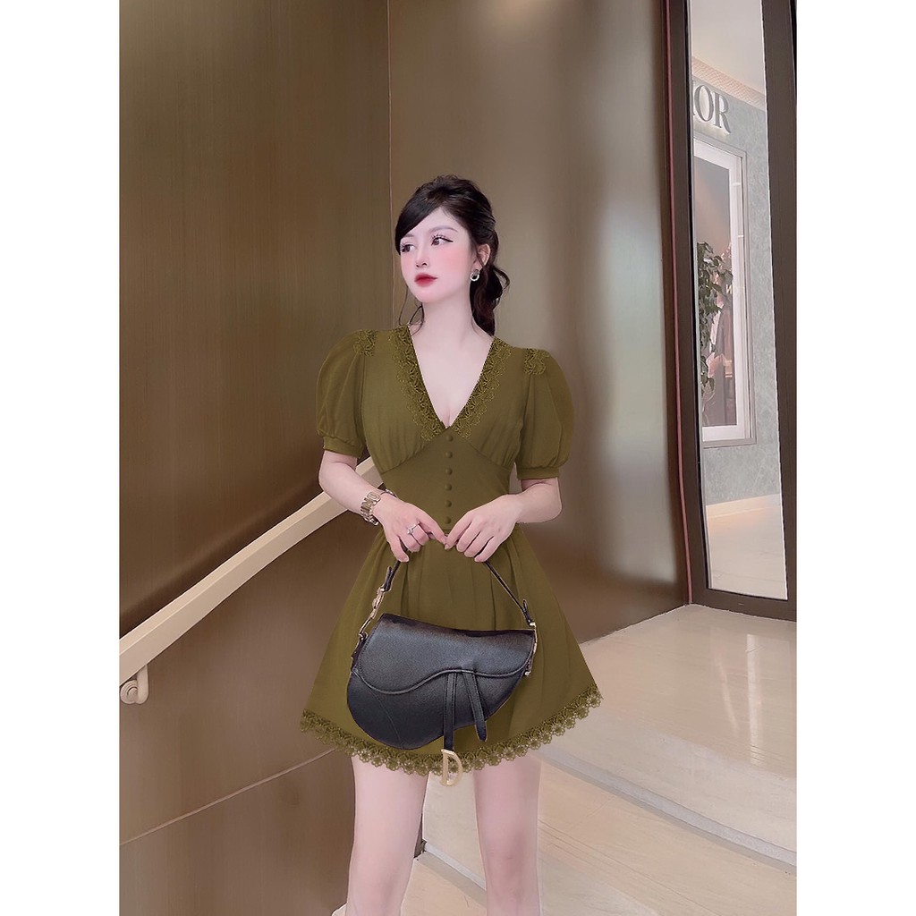 Jumpsuit Ngắn 💝FREESHIP💝 Jum short giả váy phối ren có quần rời dây kéo lưng xinh xắn J1121 | WebRaoVat - webraovat.net.vn