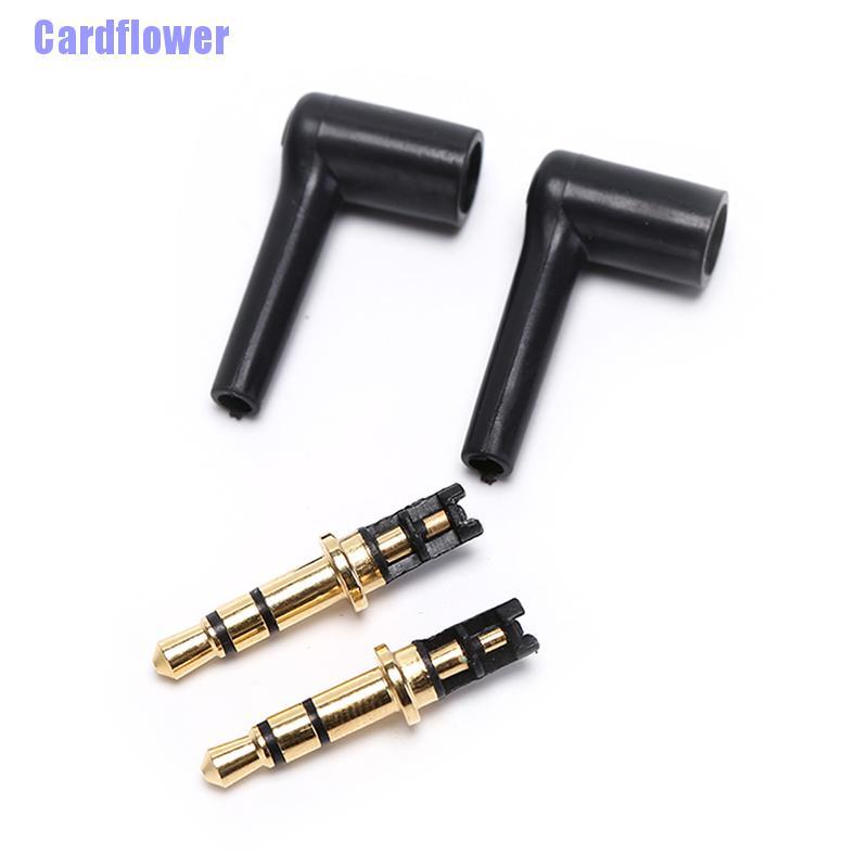 (Hàng Mới Về) Bộ 2 Đầu Nối Âm Thanh Tai Nghe 3.5mm Mạ Màu 90 Độ Cardflower