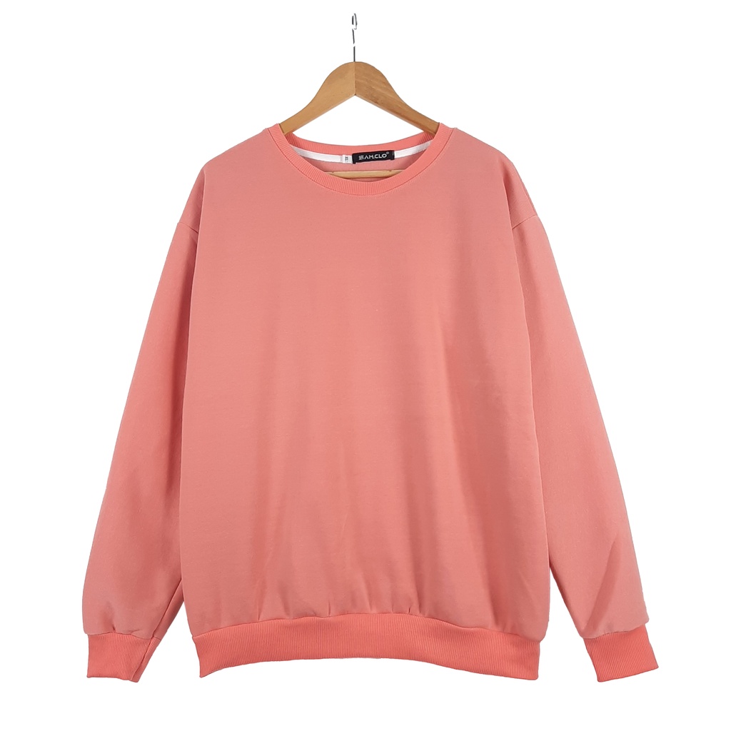 Áo SWEATER nỉ BASIC SAM CLO - Áo khoác thu đông tay dài freesize form rộng nam nữ unisex long sleeve TRƠN | BigBuy360 - bigbuy360.vn