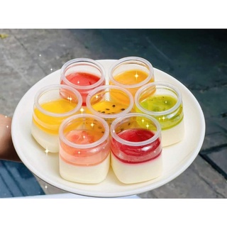 100 hủ nhựa PET size 120ml dùng cho sữa chua kèm tem siêu đáng yêu