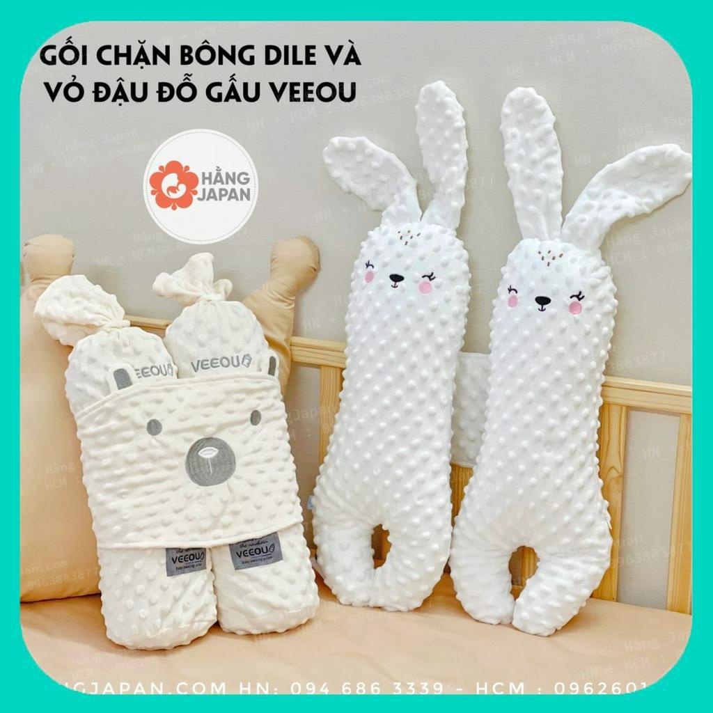 Gối chặn bông GEEOU Gấu Thỏ kích thước 45*11cm