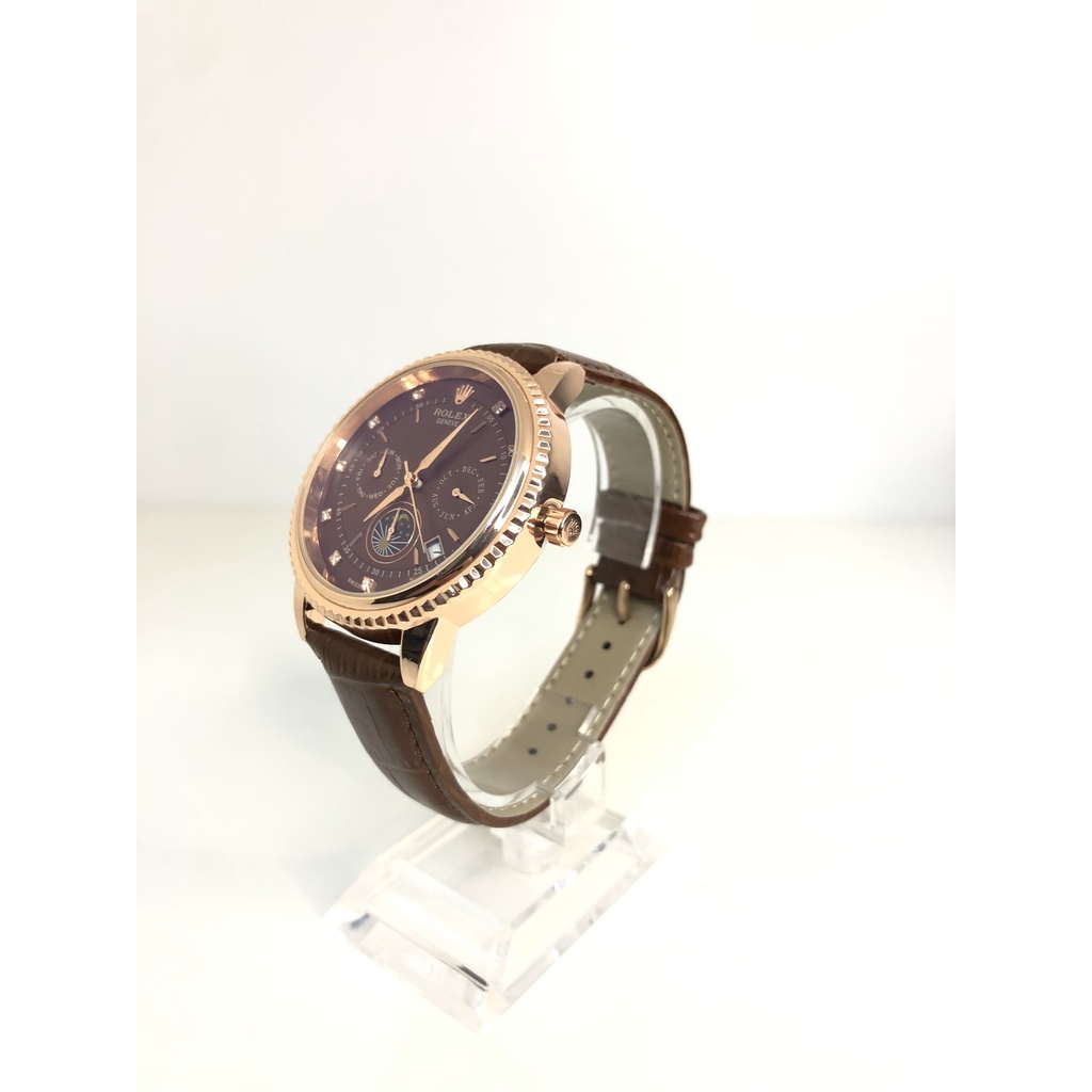 Đồng Hồ Rolex Nam Nâu Dây Da