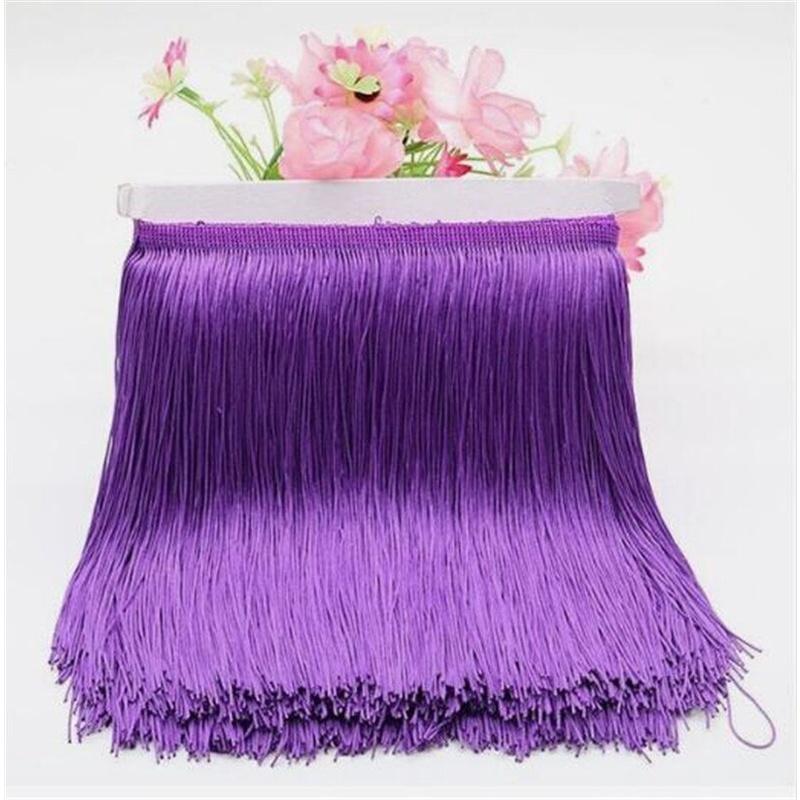 Rèm Cửa Ren Tua Rua Dài 15cm Chất Liệu Polyester Dùng Để Khiêu Vũ Latin HG04