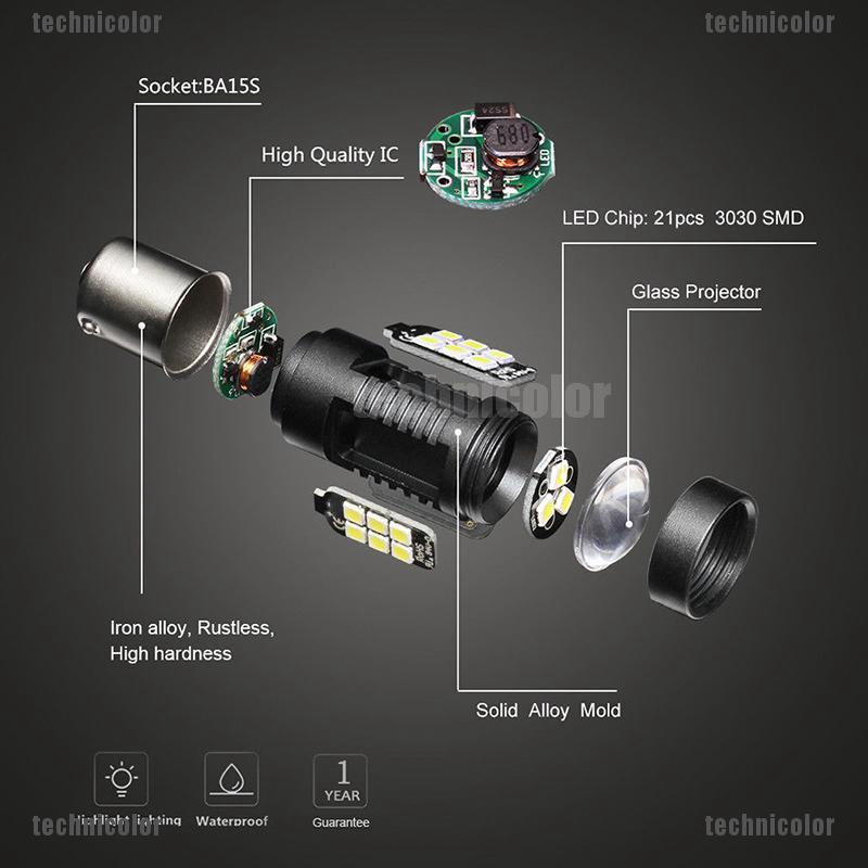 Bóng Đèn LED Đuôi Xe Hơi Ánh Sáng Trắng 1156 BA15S P21W 21SMD 1200Lm