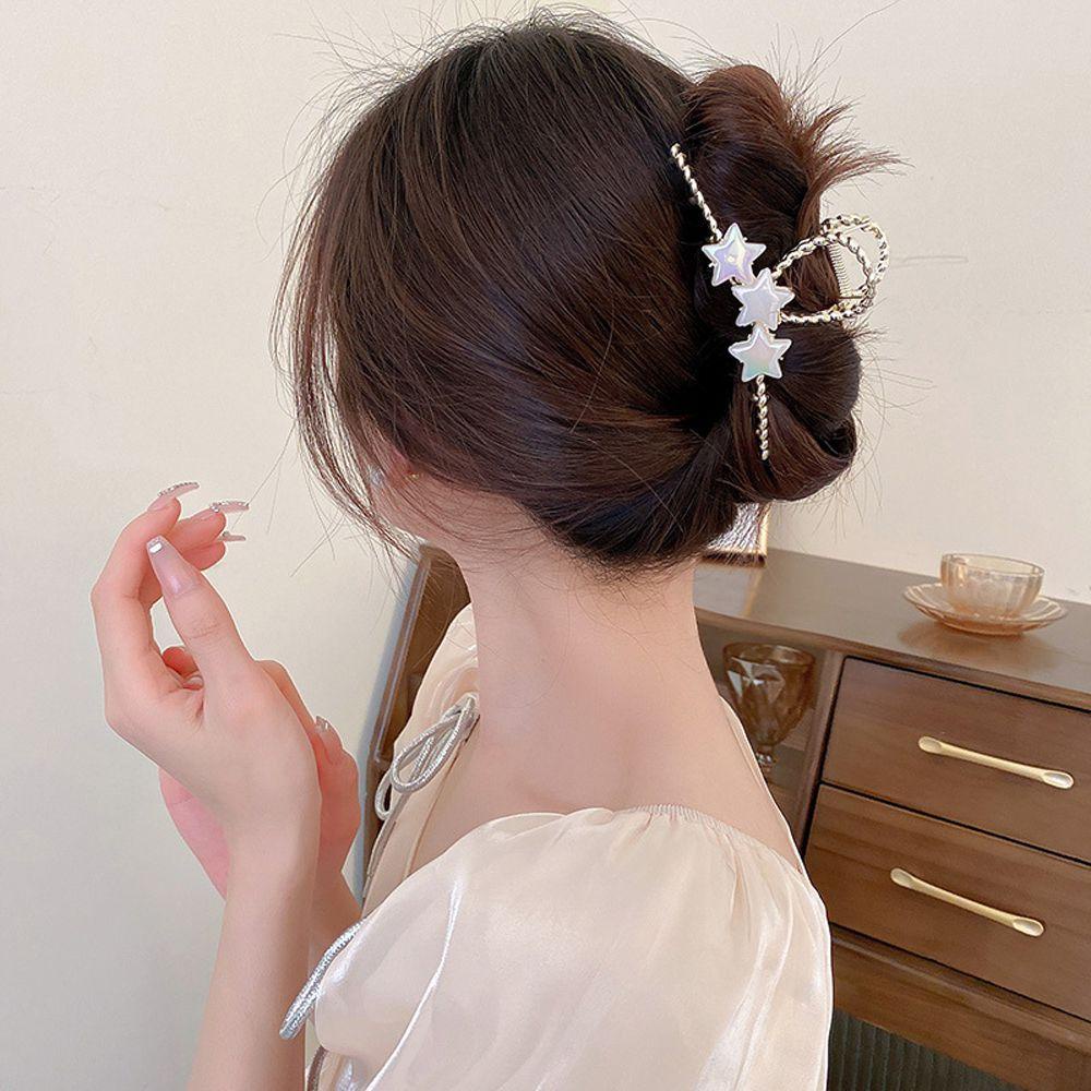 Kẹp Tóc Móng Vuốt Đính Đá Zircon Hình Ngôi Sao Lấp Lánh Kiểu Vintage Hàn Quốc Cho Nữ Giá Đỡ