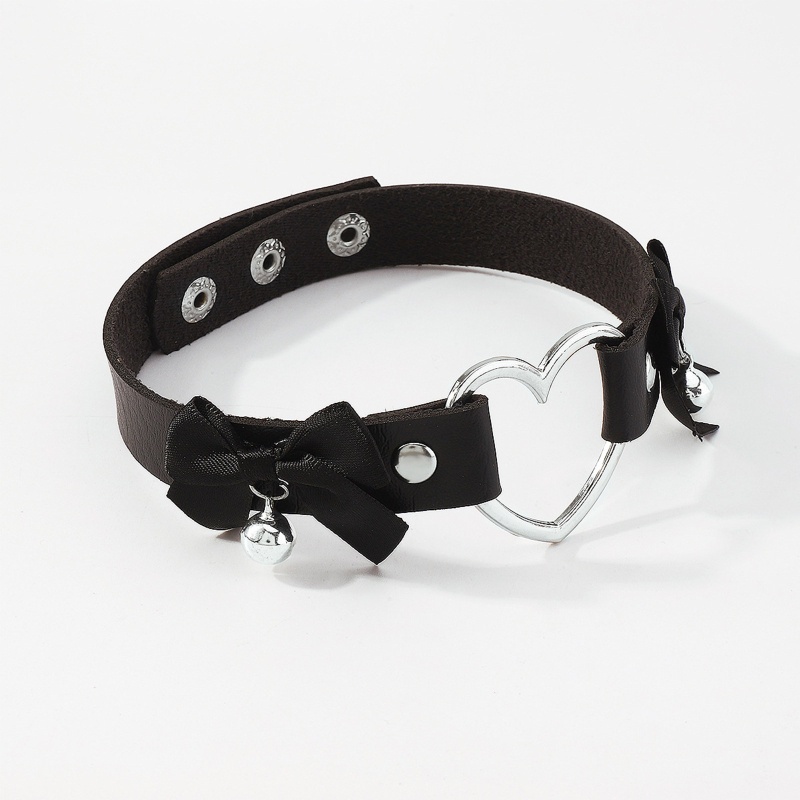 Vòng Cổ Choker Da PU Đính Nơ Phong Cách Gothic Punk Lolita