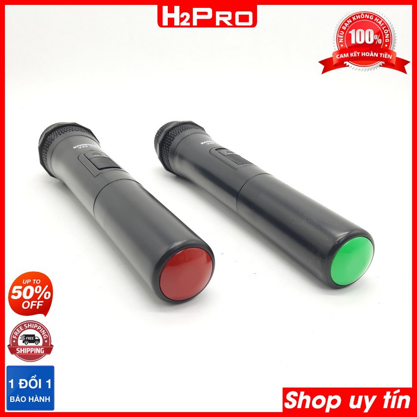 Bộ 2 Mic Karaoke không dây ZANSONG V20 H2Pro, micro không dây giá rẻ dùng cho loa kéo, amply ( tặng 4 viên pin 12K )