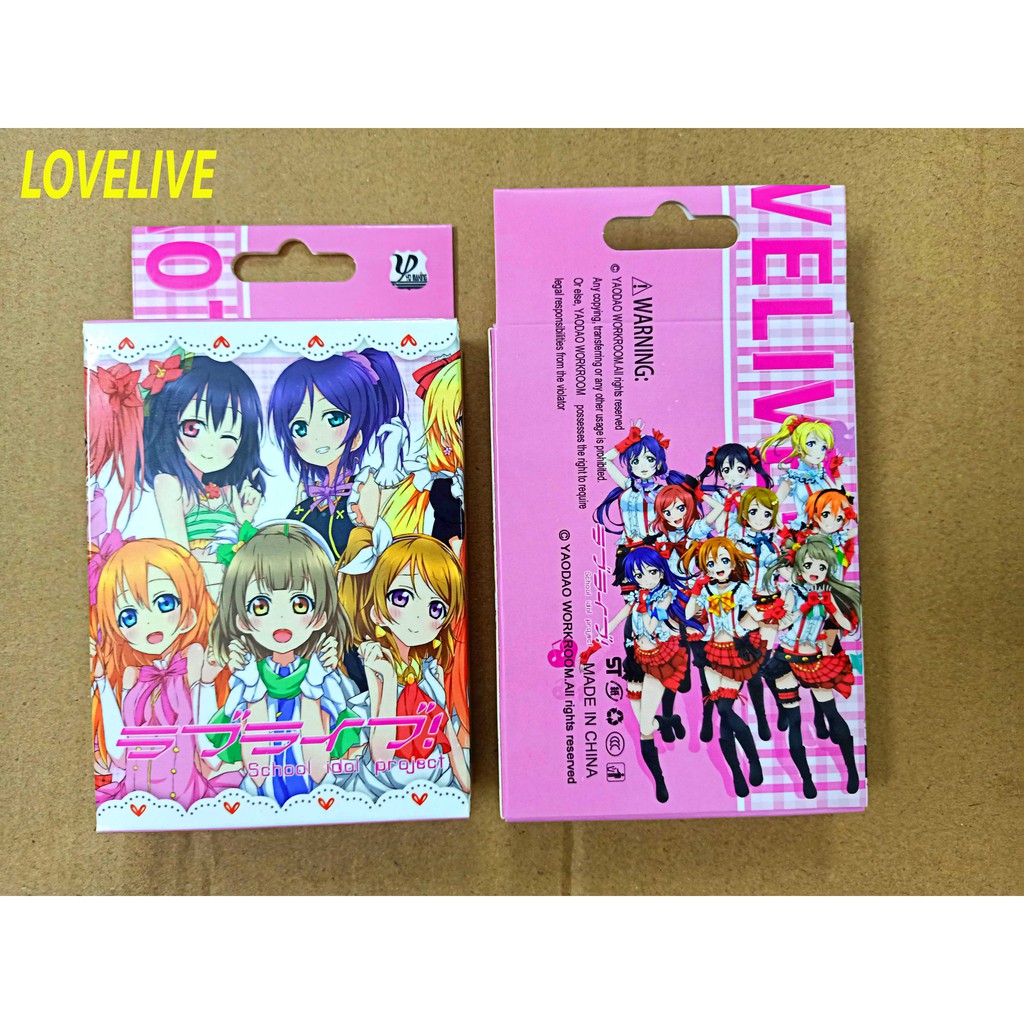 Bài Tây Love Live Bộ bài tú lơ khơ love live school idol 54 ảnh khác nhau in hình anime manga