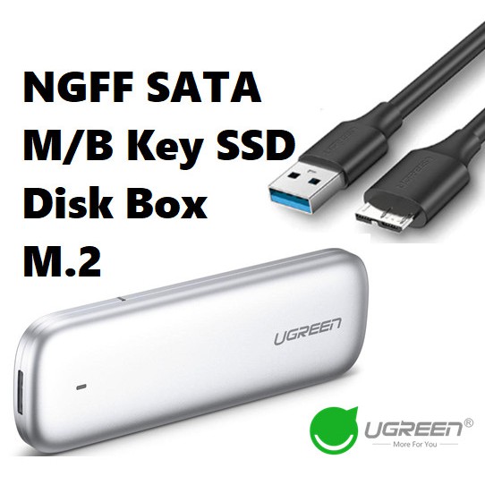 Thiết bị đựng ổ cứng M2 SATA NGFF Cao cấp Ugreen 60530 (hỗ trợ B-Key và M+B)