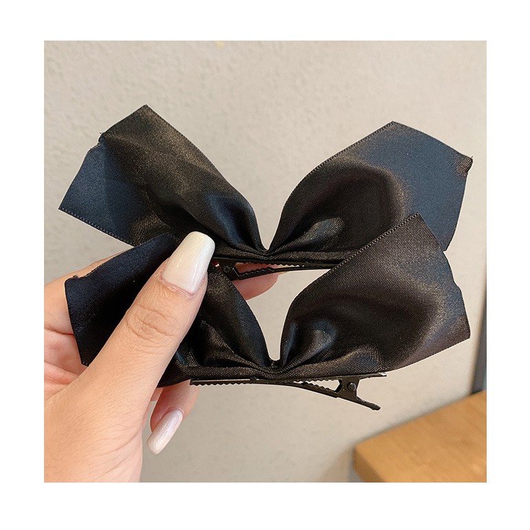 Kẹp Tóc Hình Nơ Màu Đen Phong Cách Hàn Quốc Cho Nữ