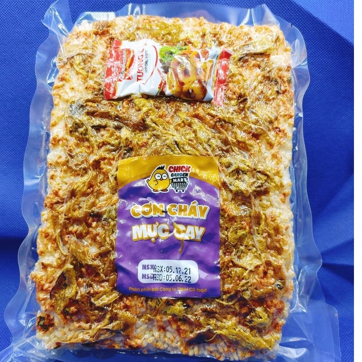 [Hàng Hot] Cơm Cháy Mực Cay, Cơm Cháy Chick Garden Gói 250Gram Siêu Ngon