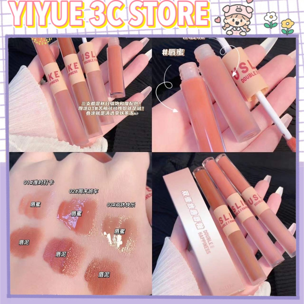 Son Môi Hai Đầu Lì Màu Đỏ Với Màu Bóng Nước Crh YKD