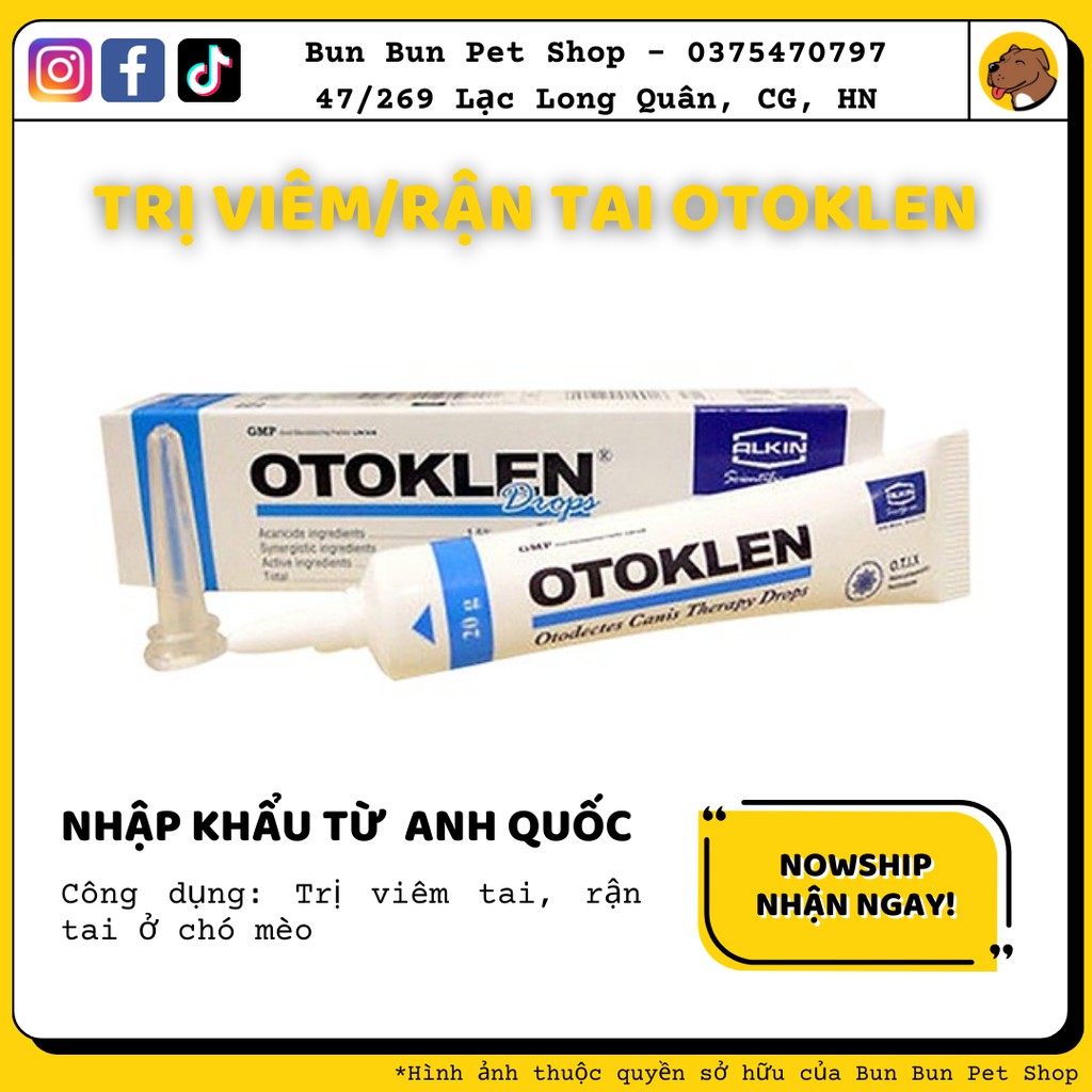 Otoklen viêm tai rận tai chó mèo