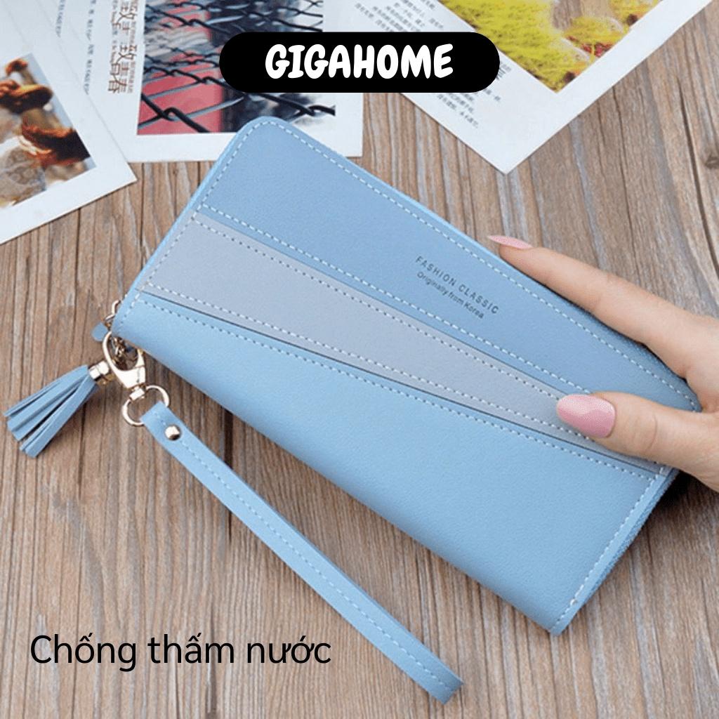 Ví Da Cầm Tay GIGAHOME Bóp Nữ Dài Nhiều Ngăn Khóa Kéo Thời Trang Hàn Quốc 8615