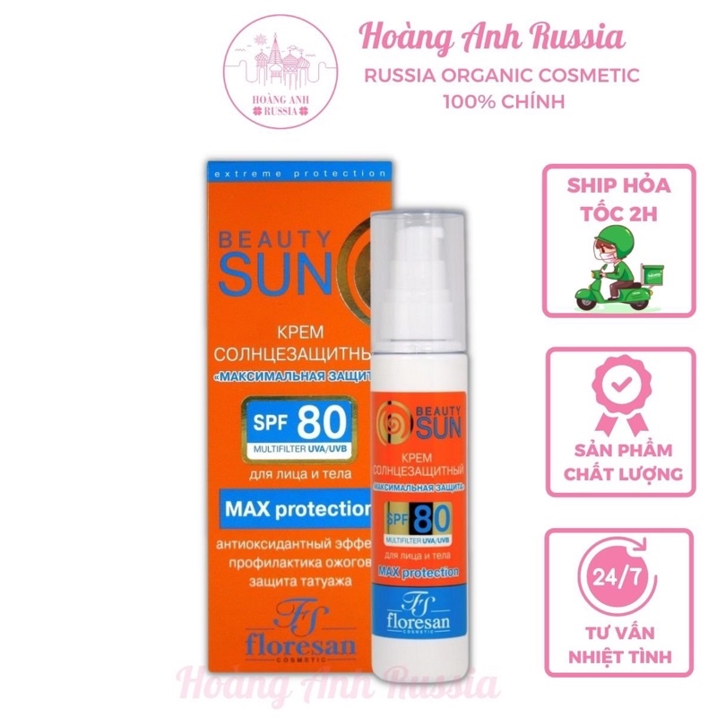 Kem chống nắng Floresan Beauty Sun High protection SPF80 75ml