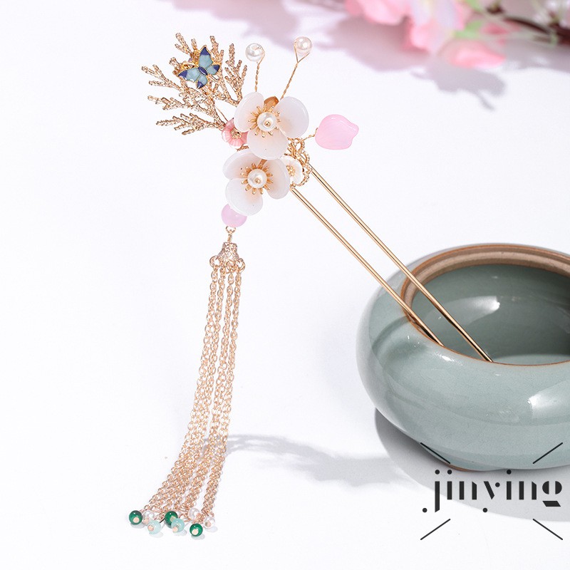 GETNOIVAS 1 Set Phụ Kiện Trang Trí Tóc Cho Cô Dâu Kiểu Trung Quốc