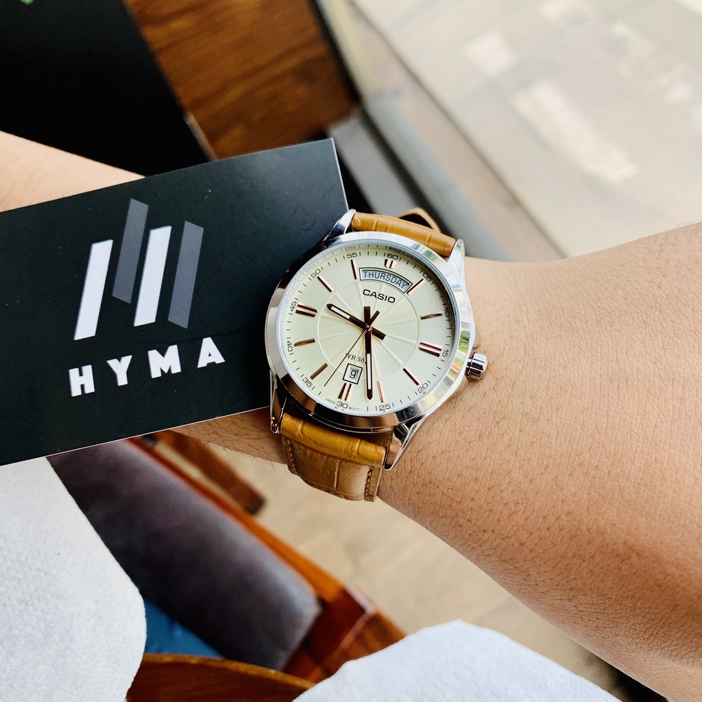 Đồng hồ nam dây da sang trọng Casio MTP 1381L-9AVDF chống nước 5ATM Bảo hành 1 năm Hyma watch