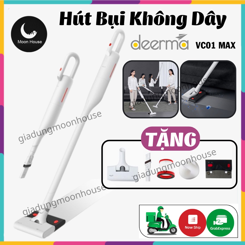 Máy Hút Bụi Cầm Tay Cao Cấp Không Dây DEERMA VC01 MAX, Động Cơ Mạnh Mẽ,Tích Hợp Lau Ướt,Pin Khỏe,Nhỏ Gọn,Hàng Chính Hãng