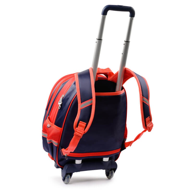 Balo cần kéo có bánh xe Mr Vui 949 cho học sinh cấp 1 hình nổi 3D