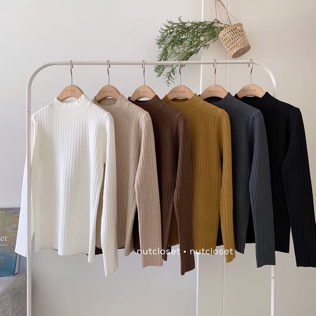 Áo len ôm cổ cao vân dọc _ A0344 | BigBuy360 - bigbuy360.vn