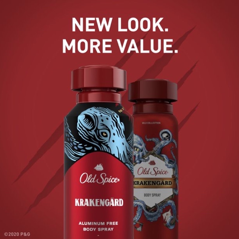 Xịt nước hoa toàn thân nam Old Spice 144g Wolfthorn , Fiji , Timber , Bearglove , Swagger , Krakengard Dragonblast 122g