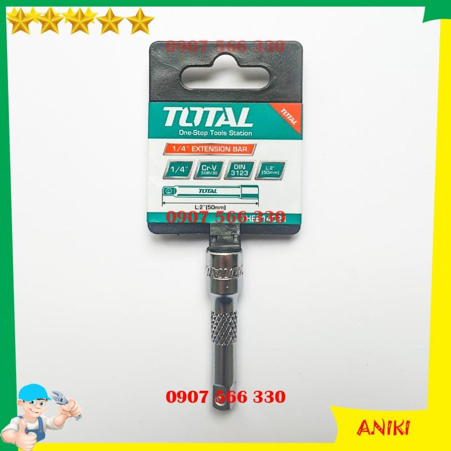 Thanh nối mở tuýp 1/2 1/4 inch Total Đầu tiếp nối dài chất liệu 40Cr mạ crôm Total Ingco 1234