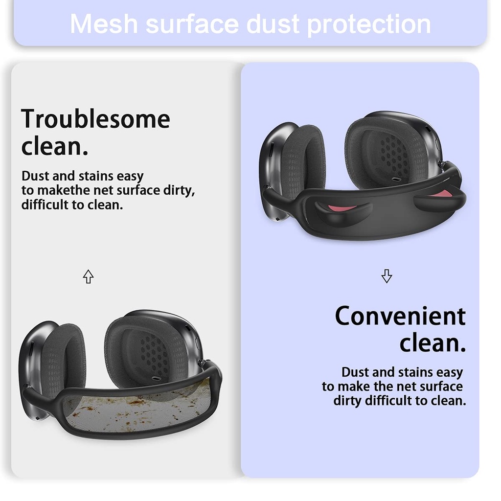 Vỏ silicon hình tai mèo mềm mại thích hợp cho tai nghe Apple AirPods Max