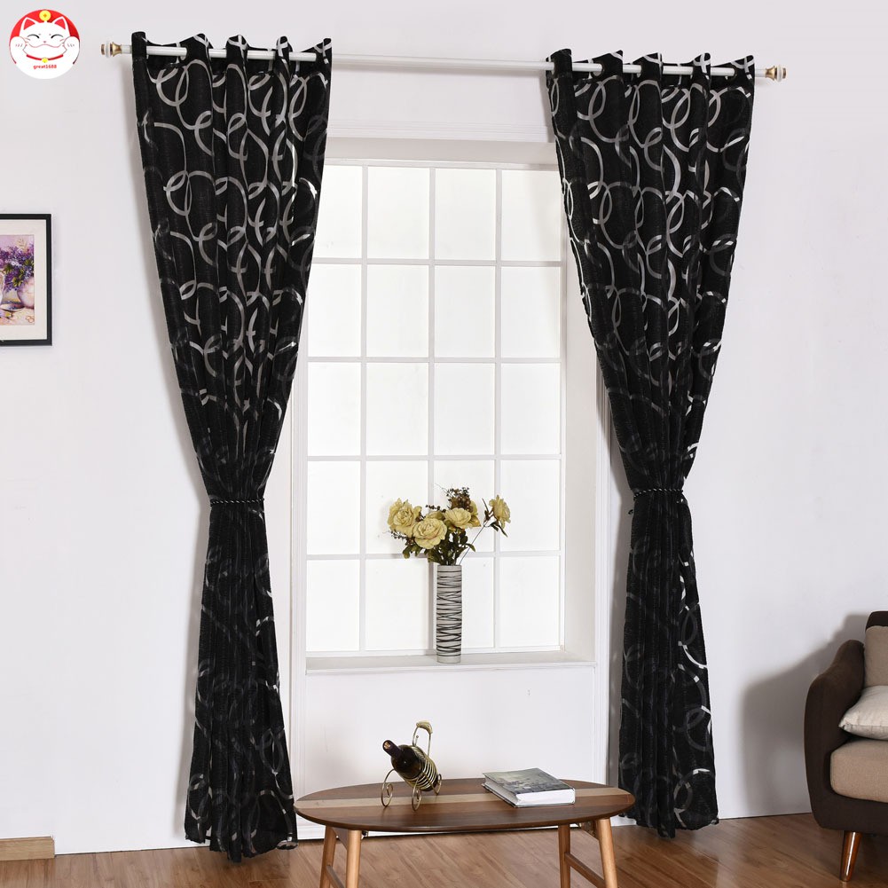 Rèm cửa sổ trang trí họa tiết hình bong bóng tròn từ polyester kích thước 100 x 200CM tiện dụng