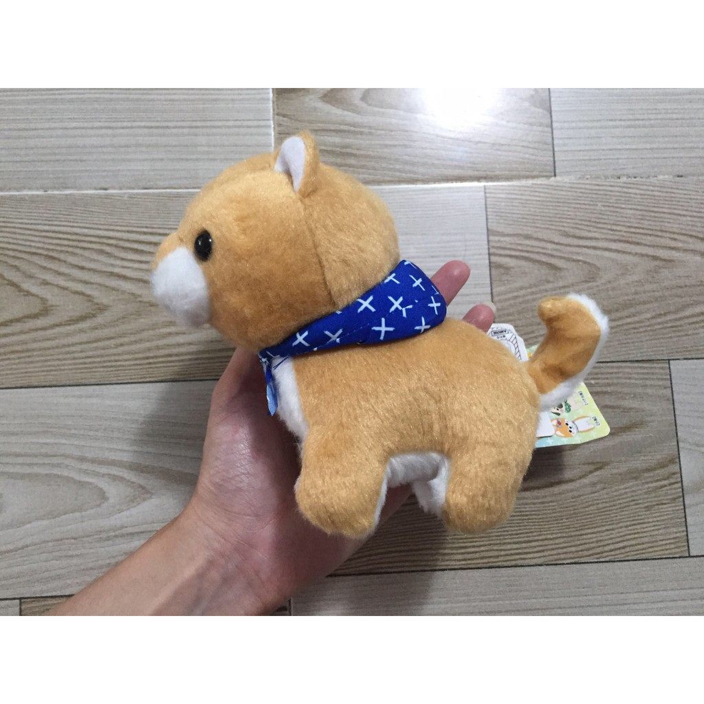 Gấu bông chó Shiba, thỏ Loppy, mèo, chuột hamster lông xù mịn mượt tem Amuse chính hãng