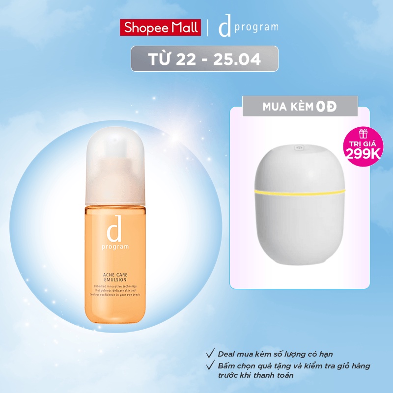 Sữa dưỡng cho da mụn nhạy cảm Dprogram Microbiome Acne Care Emulsion 100ml