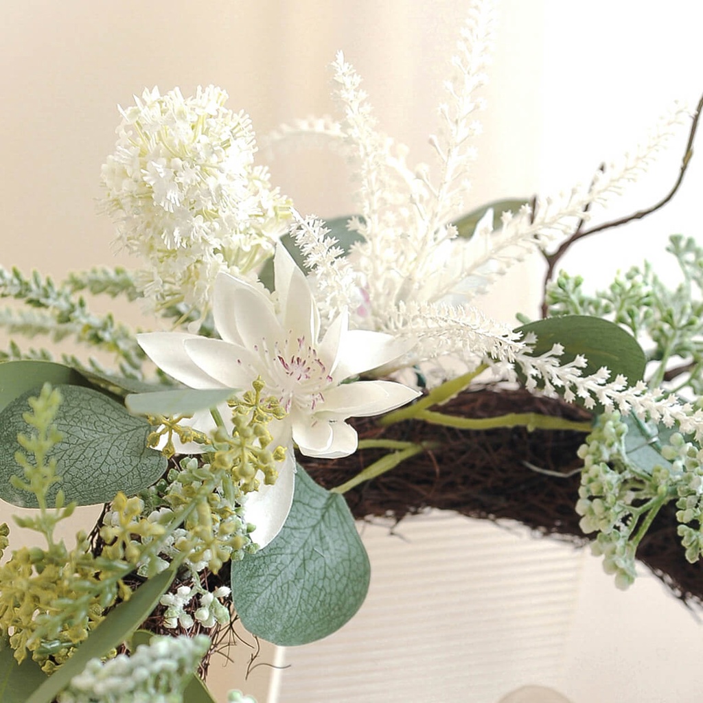 Vòng hoa treo cửa đẹp - vòng hoa trang trí phong cách Hàn Quốc màu xanh greenbell độc đáo mang thương hiệu BÔNG BY CATT