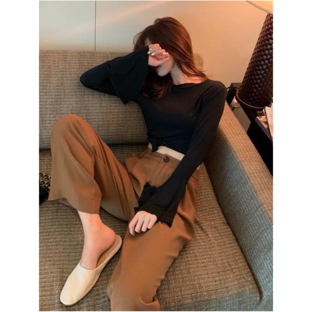 [Xả kho] Quần baggy, quần khóa sườn ống ộng, Quần ống loe chất tuyết mưa cạp cao (Đủ màu_Đủ size_Ảnh Thật)