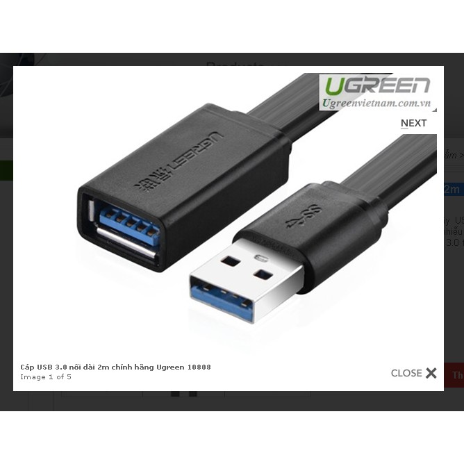 Cáp USB nối dài 2m chuẩn 3.0 Ugreen 10808