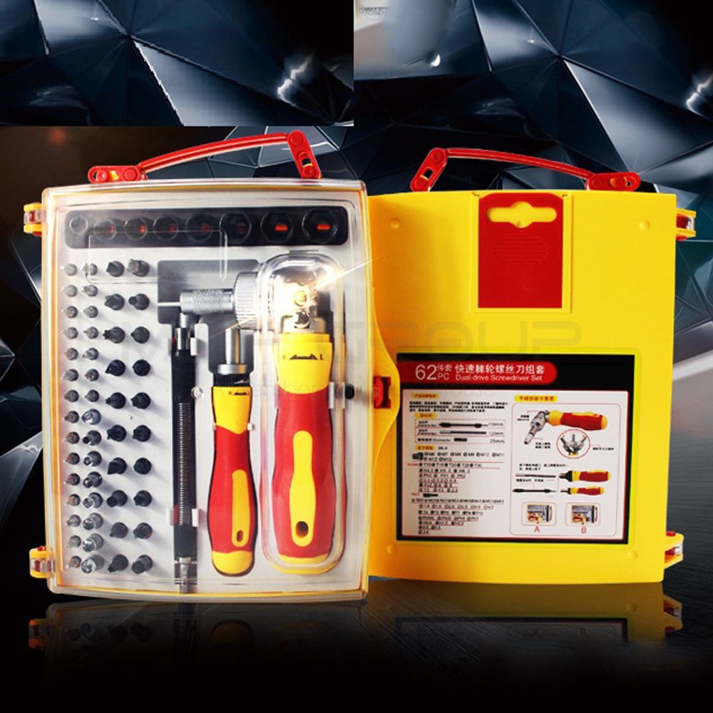 Bộ Dụng Cụ Tuốc Nơ Vít Đa Năng Sửa Chữa Gia Đình 62 Trong 1 Tròng Bánh Cóc Giúp Dễ Dàng Sửa Chữa Nhỏ Gọn Tiện Lợi MLH