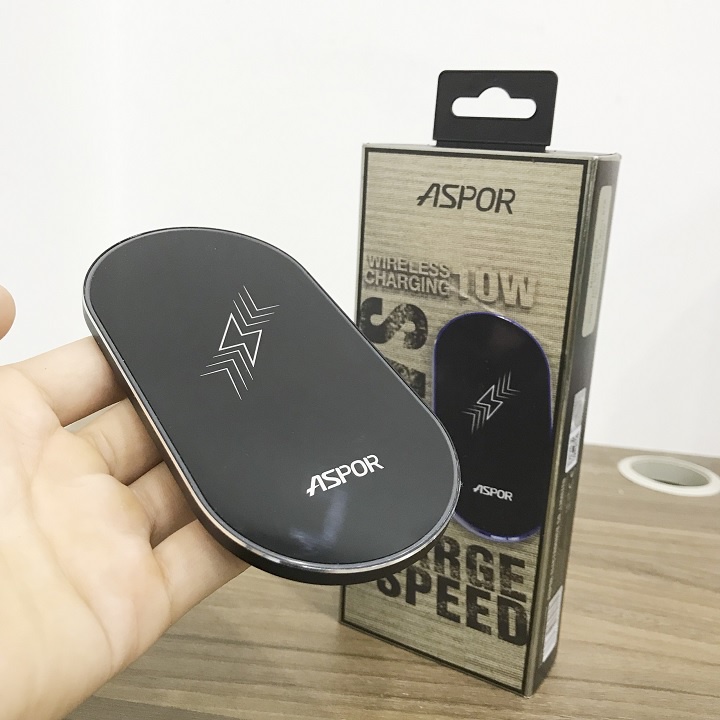 ✨A522 - 10W✨ Đế Sạc Nhanh ASPOR Cho IPhone 11 Pro Xs Max X Xr/Samsung S20 Xiaomi Mi Thiết Kế Không Dây 10W Qi Cổng USB